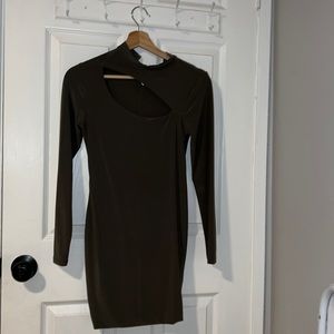 Long sleeve dark green dress, size small